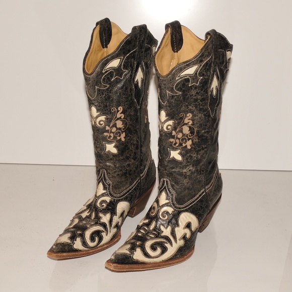 Corral Vintage 8M Boots Genuine Lizard - Picture 2 of 9